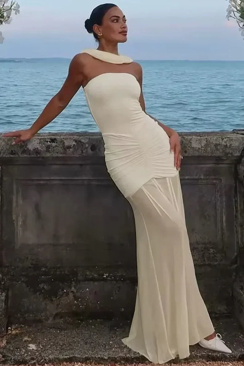 Stunning Mermaid Off the Shoulder Black Long Party Dress with Ruched