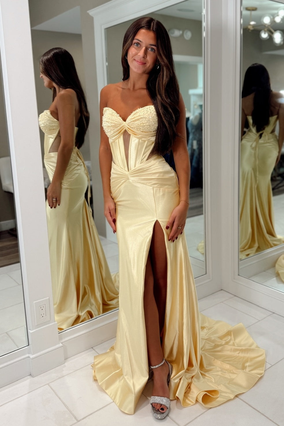Stunning Mermaid Sweetheart Dark Green Corset Prom Dress with Beading