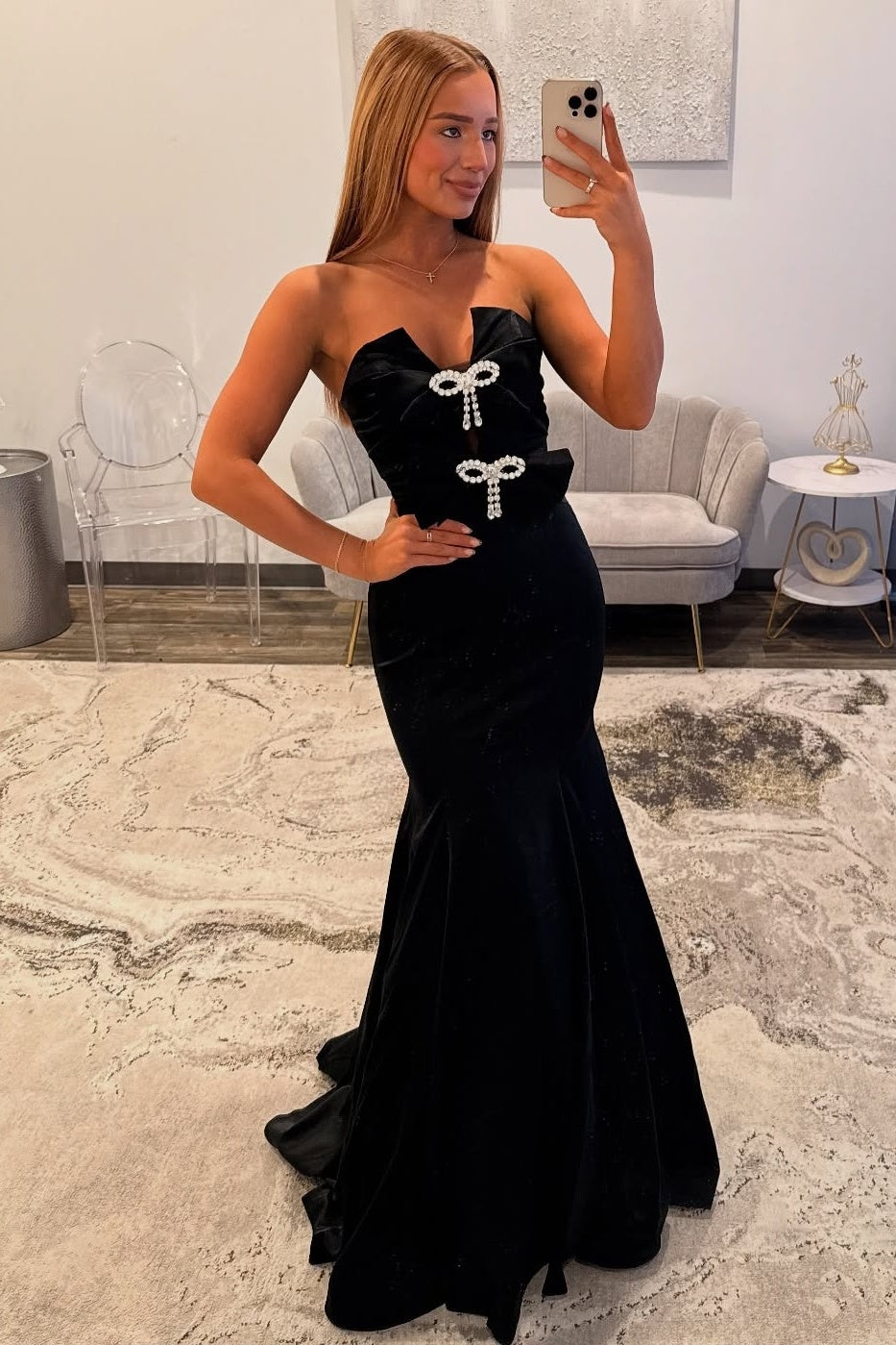 Stylish Mermaid Sweetheart Hot Pink Long Prom Dress with Bowknot - View 3 | FashionDia