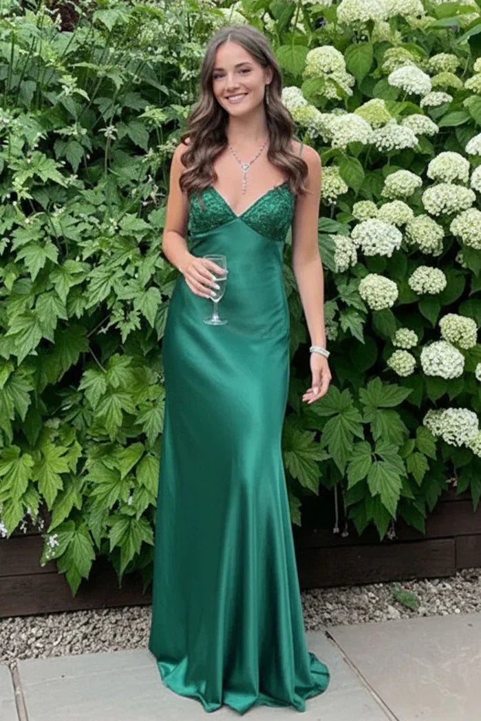 Stylish Sheath Spaghetti Straps Blue Long Prom Dress with Backless