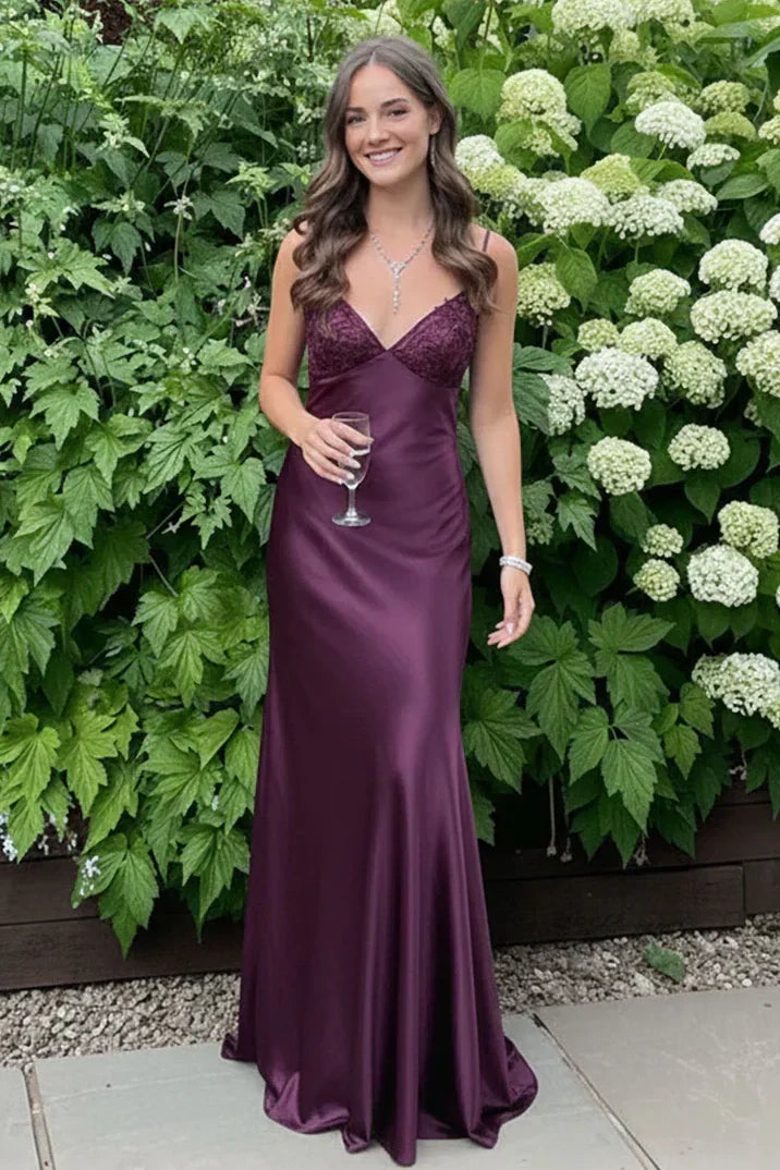 Stylish Sheath Spaghetti Straps Blue Long Prom Dress with Backless