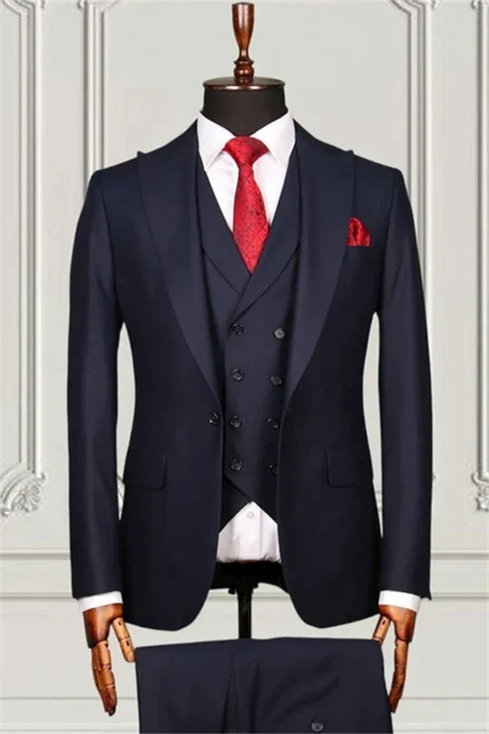 Suzhoufashion Black Three Pieces Best Fitted Prom Men Suits