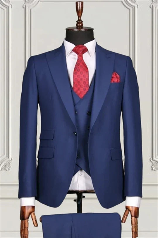 Suzhoufashion Blue Three Pieces Slim Fit Business Men Suits