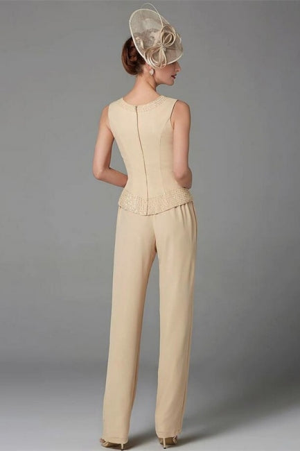 Suzhoufashion Classy Champagne Mother Of The Bride Dresses Chiffon Bridesmaid Jumpsuit