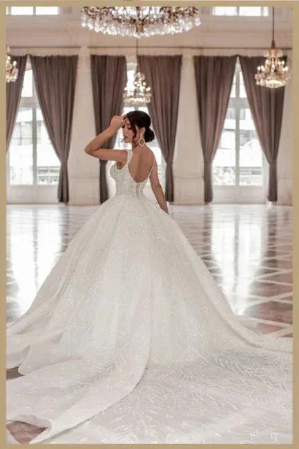 Sweetheart Straps A-Line Princess Wedding Dress (ZD15713)