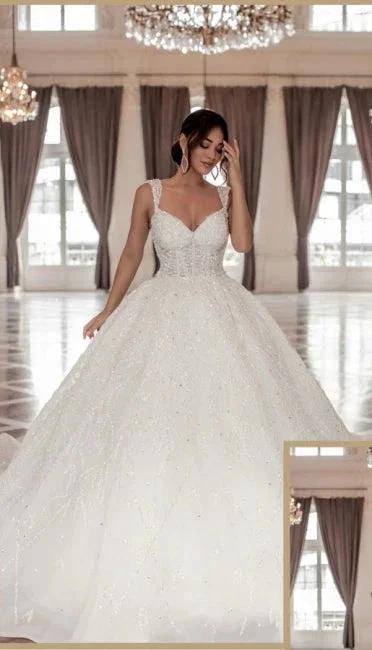 Sweetheart Straps A-Line Princess Wedding Dress (ZD15713)