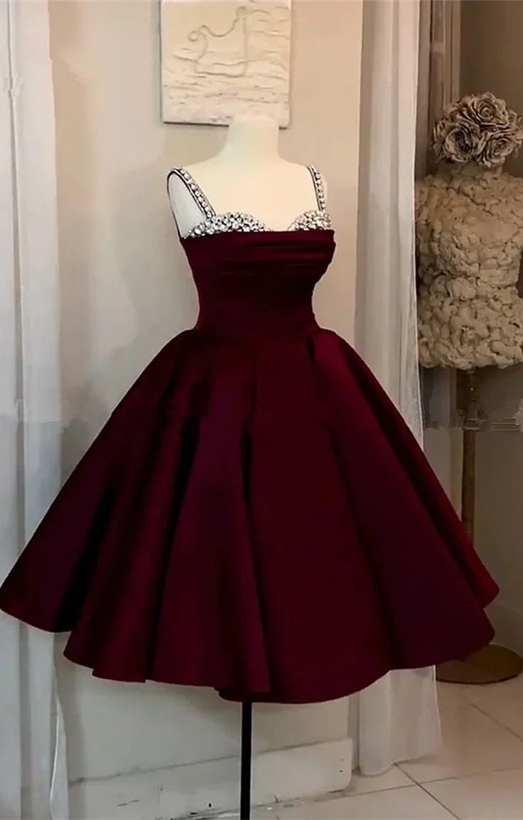 Sweetheart A-Line Burgundy Homecoming Dress Short Birthday Dress