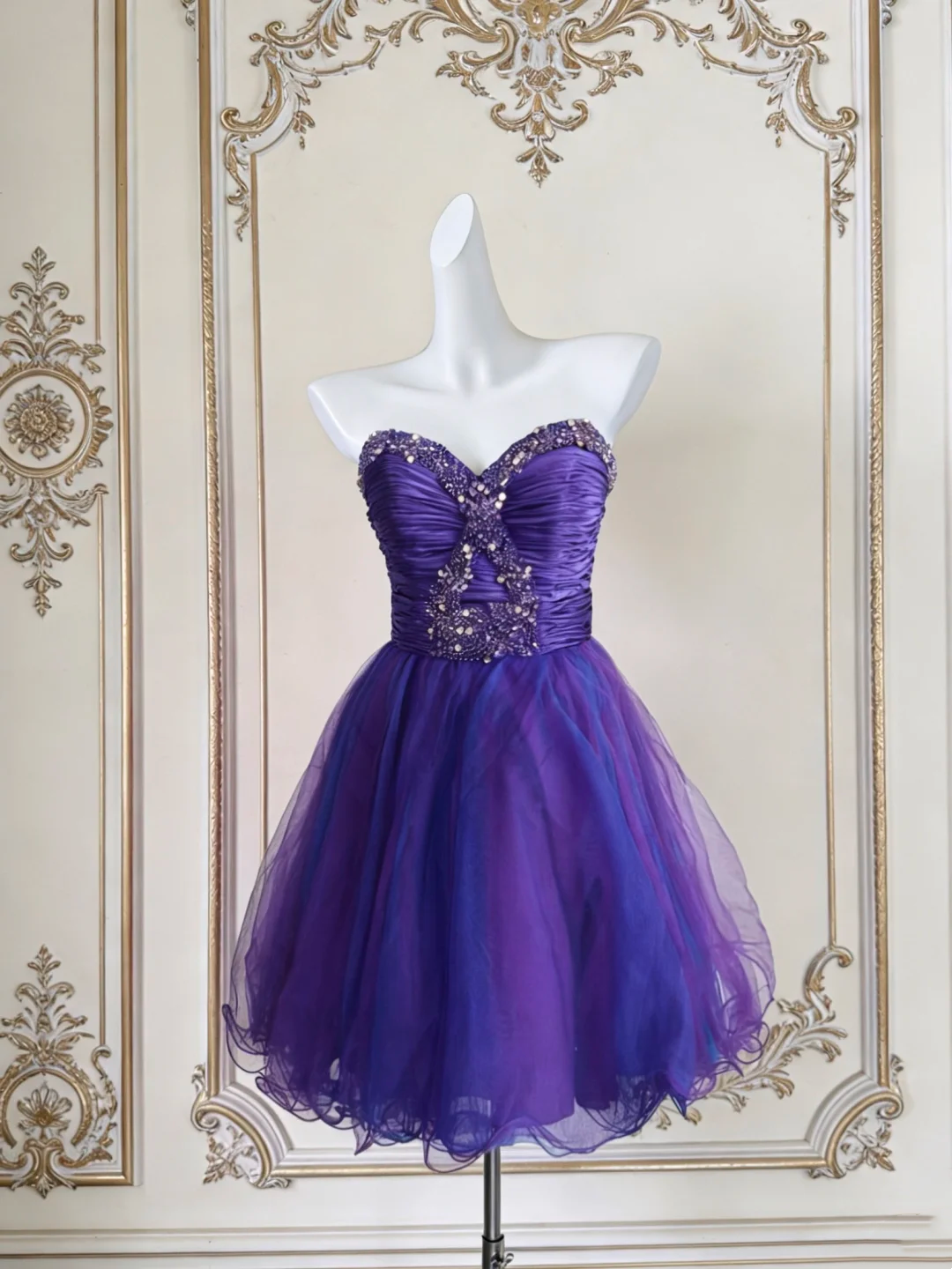 Sweetheart A-Line Purple Homecoming Dress Retro Short Birthday Dress