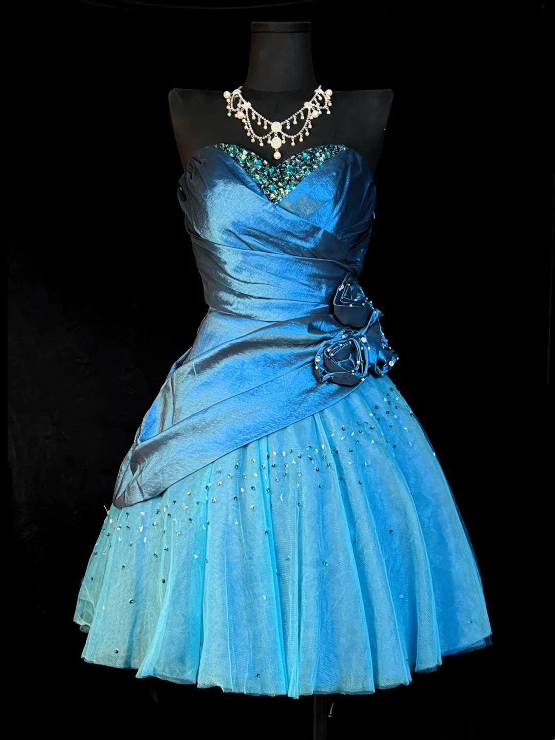 Sweetheart Blue Homecoming Dress Retro Short Birthday Dress