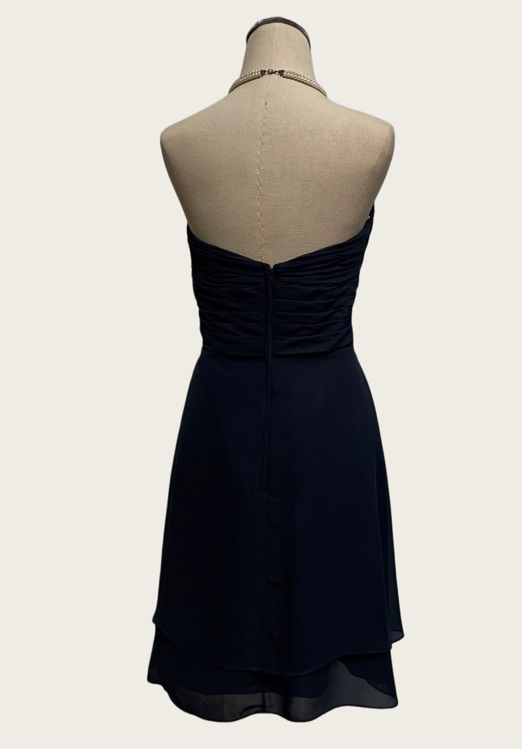 Sweetheart Navy Blue Chiffon Homecoming Dress