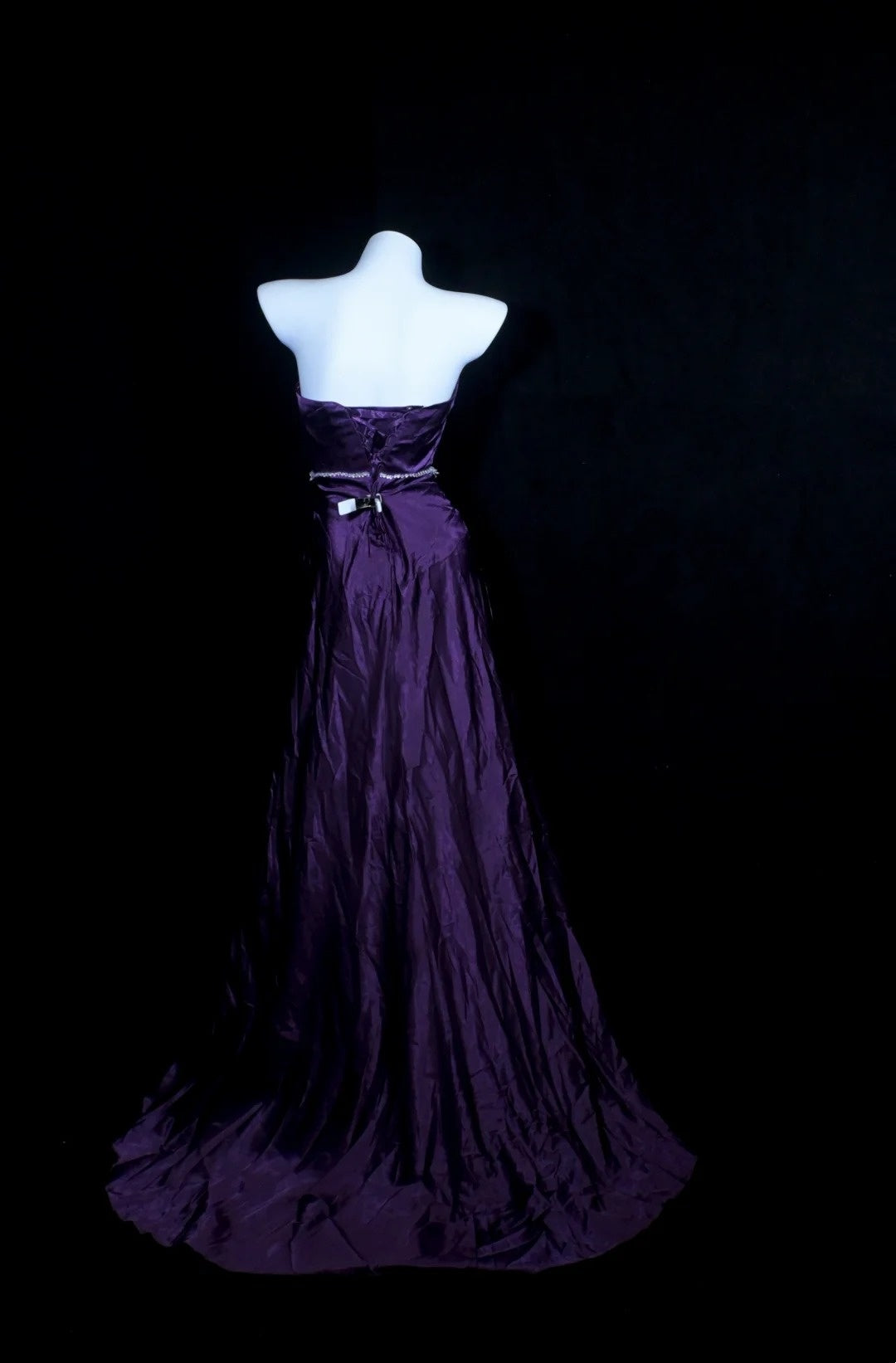 Sweetheart Purple Satin Prom Dress Formal Evening Dress