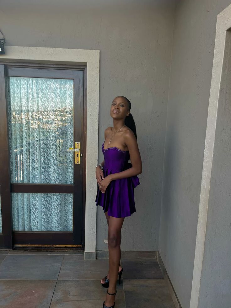 Sweetheart Satin Purple Homecoming Dress Beaded Short Birthday Dress
