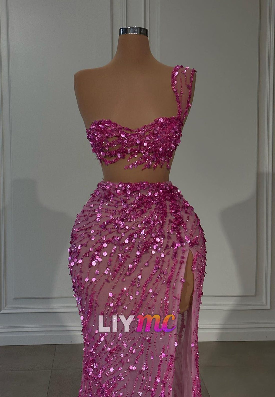 Sweetheart Spaghetti Straps Sheer Evening Dress Sparkly Sequins Party Dress