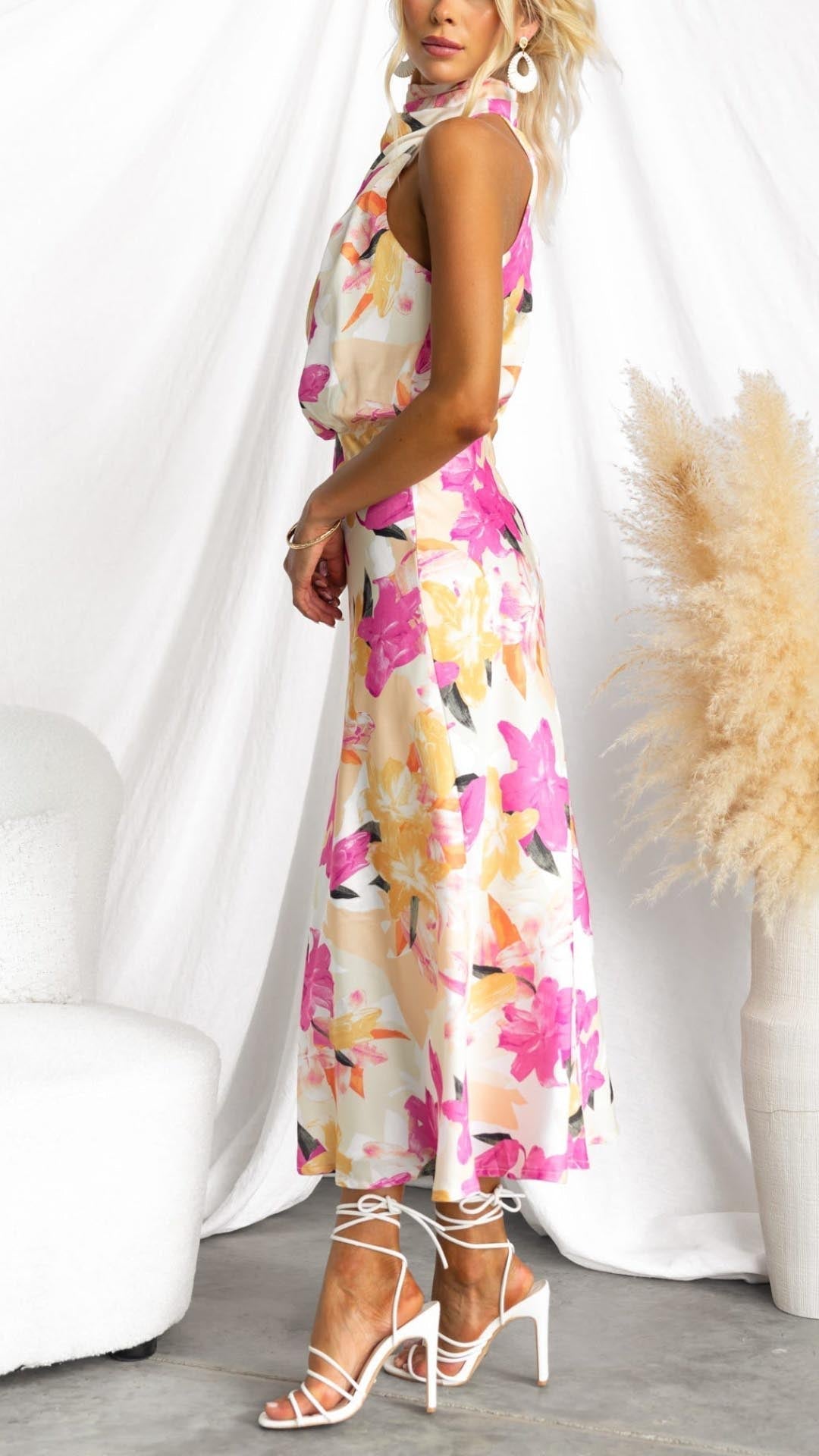 Emily Floral Charm Midi Dress