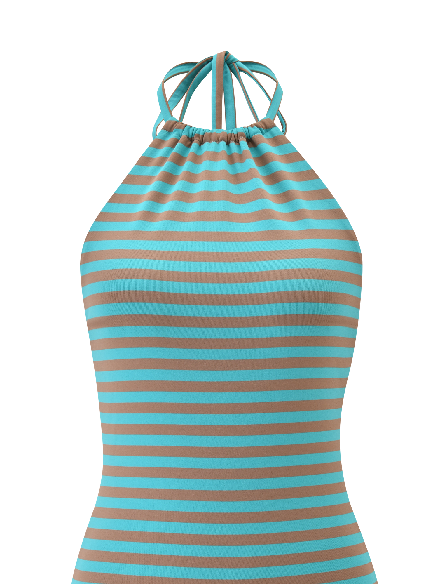 DILLON DRESS 2.0 - MUSHROOM AQUA STRIPE