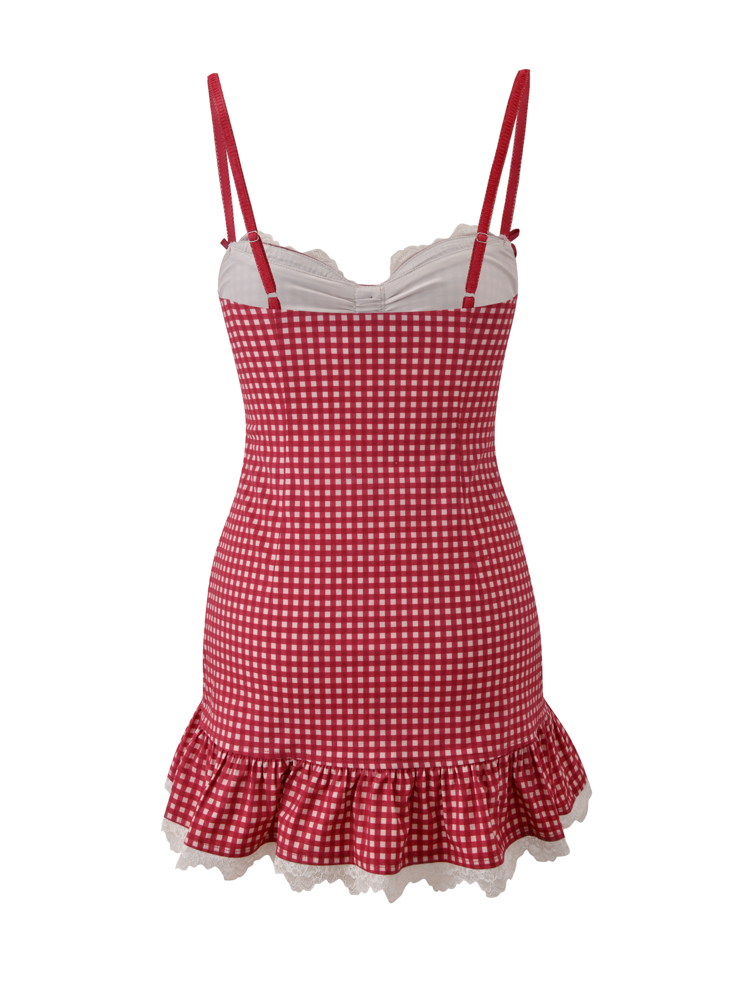 EMMALINE MINI DRESS - RED GINGHAM