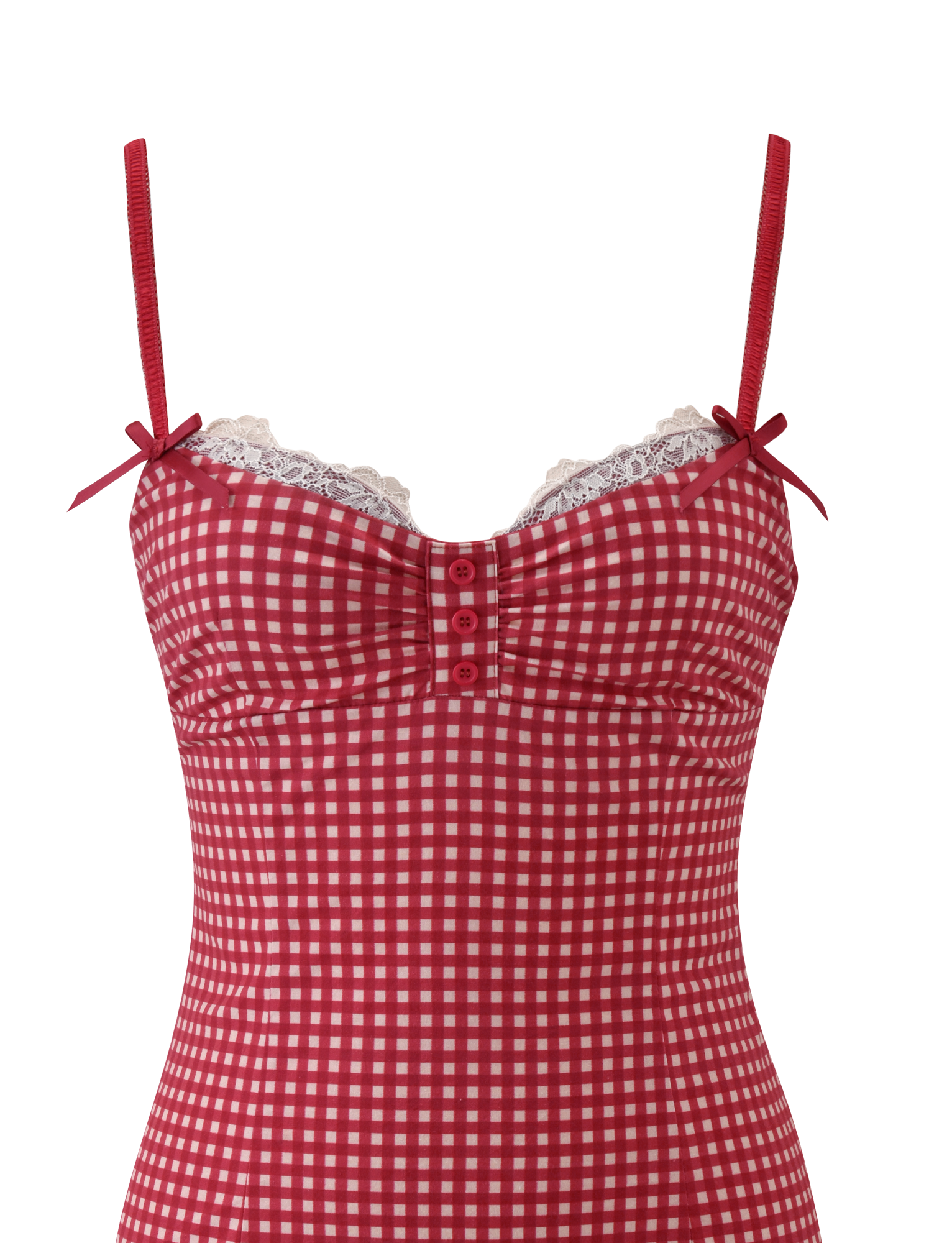 EMMALINE MINI DRESS - RED GINGHAM