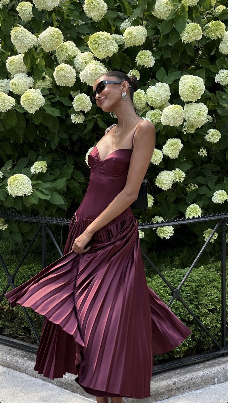 Beautiful A line Spaghetti Straps Burgundy Long Satin Party Dresses Prom Dress