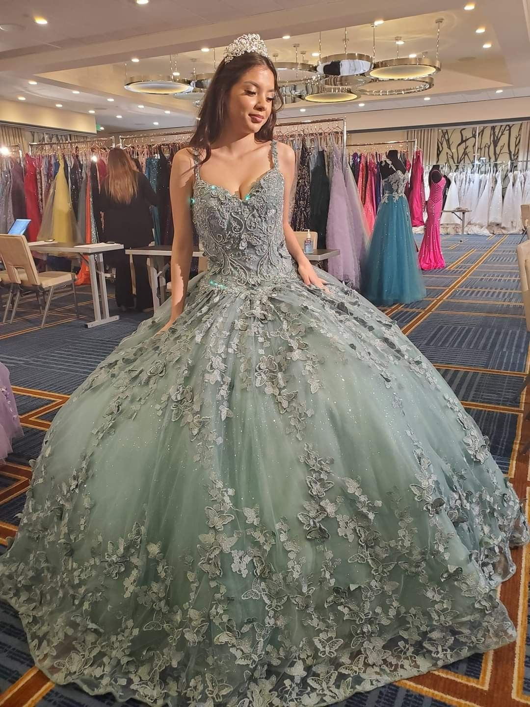 Glamorous Butterflies Appliques Ball Gown,Sweet 16 Dress,Princess Dress Y2361 - View 2 | VelvetHem
