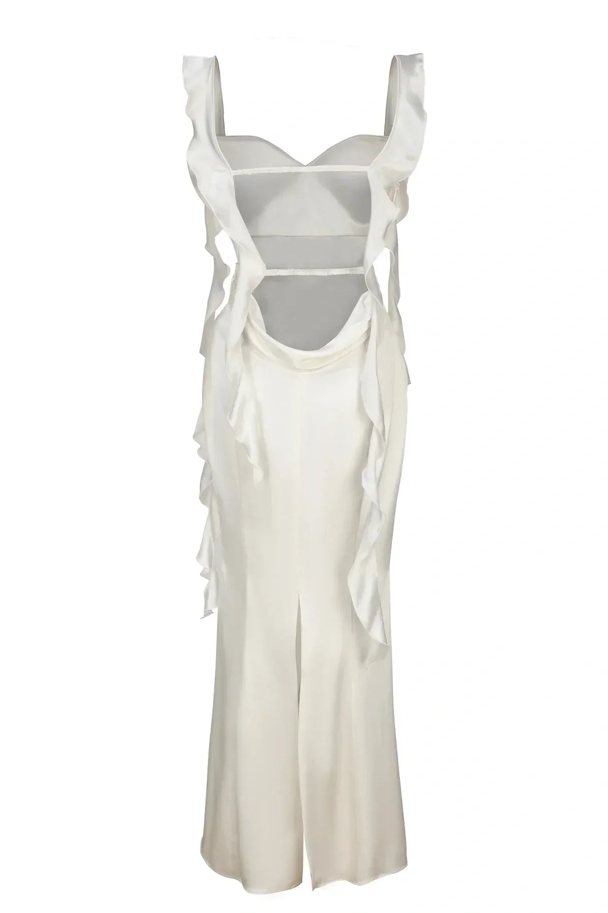 Trendy Mermaid Square Neck Light Blue Long Prom Dress with Ruffles