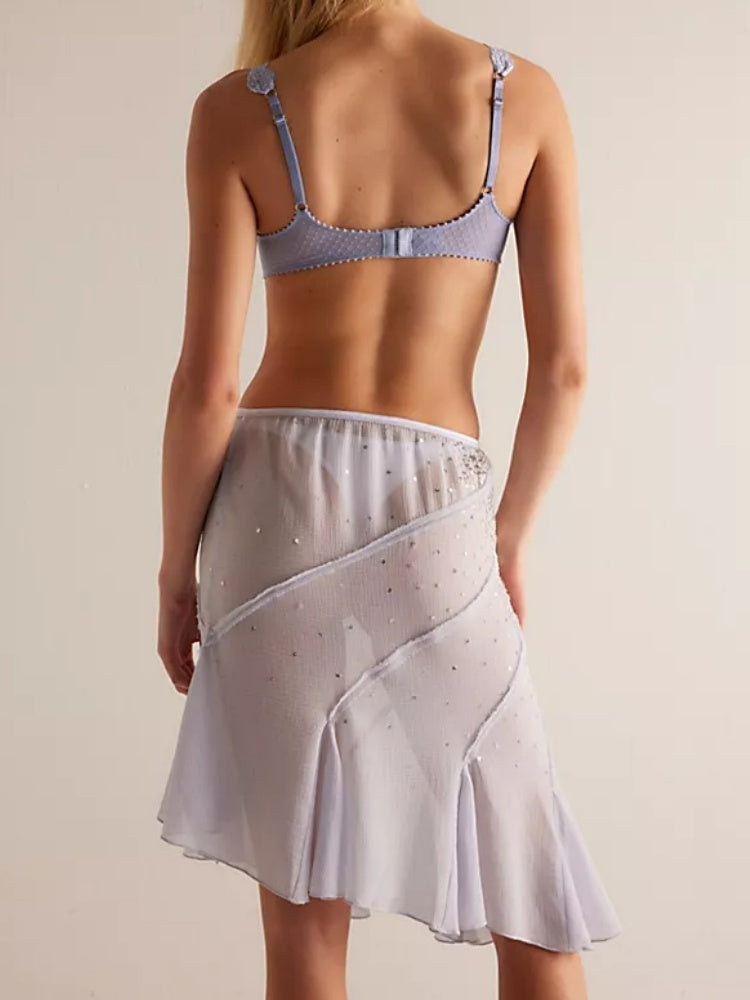 Lavender Sequin 2-Way Strapless Mini Dress