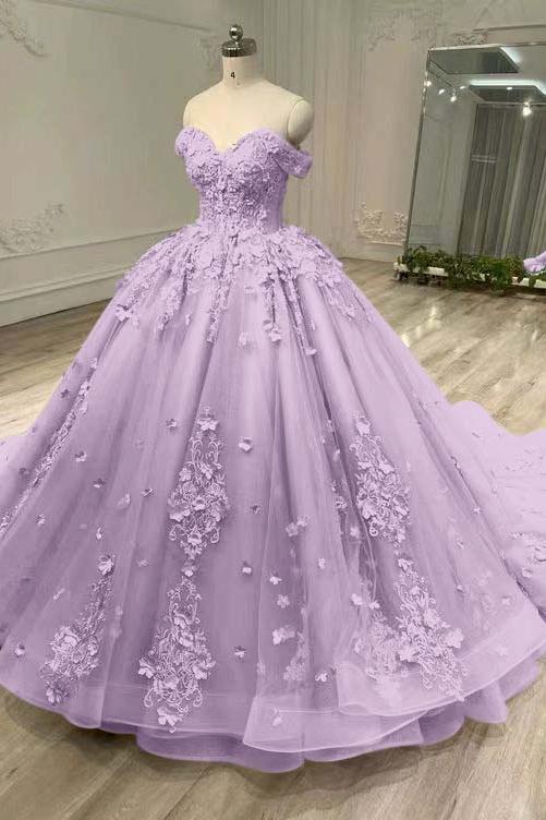 Tulle Sleeveless Off the Shoulder Long Evening Formal Dress With Appliques