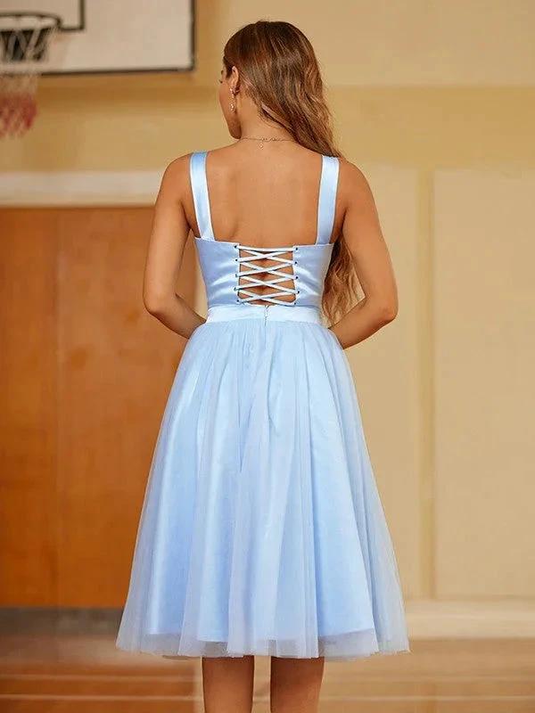 Straps Short Dress Knee Length Party Dresses (ZD11675)