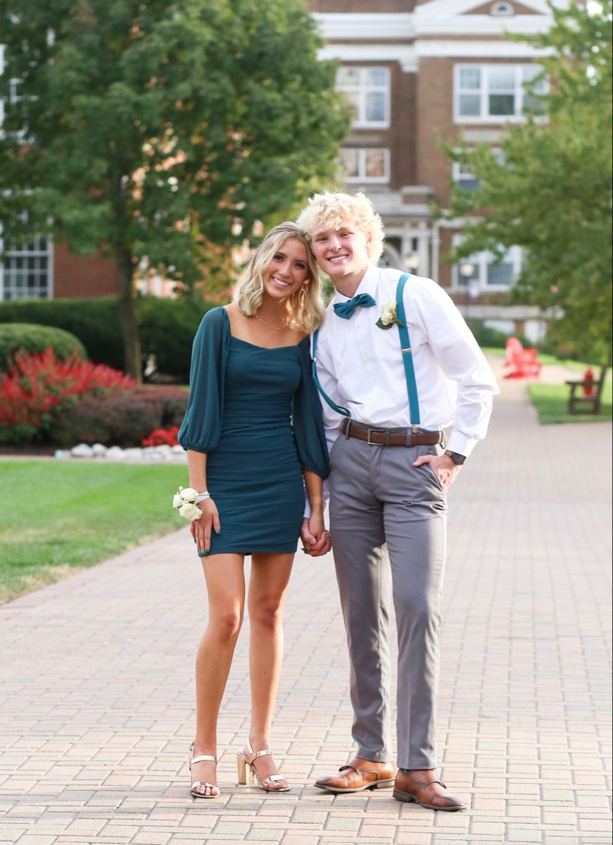 Turquoise sheath Homecoming Dress with sleeves