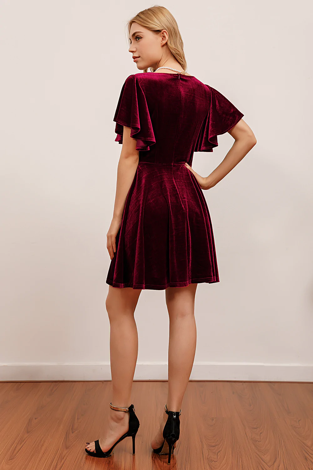 Dark Green Velvet Short Homecoming Dress C1098