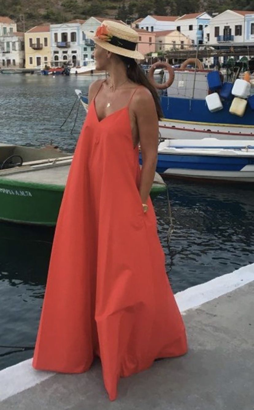 A-line Orange V Neck Prom Dress,Trendy Prom Gown