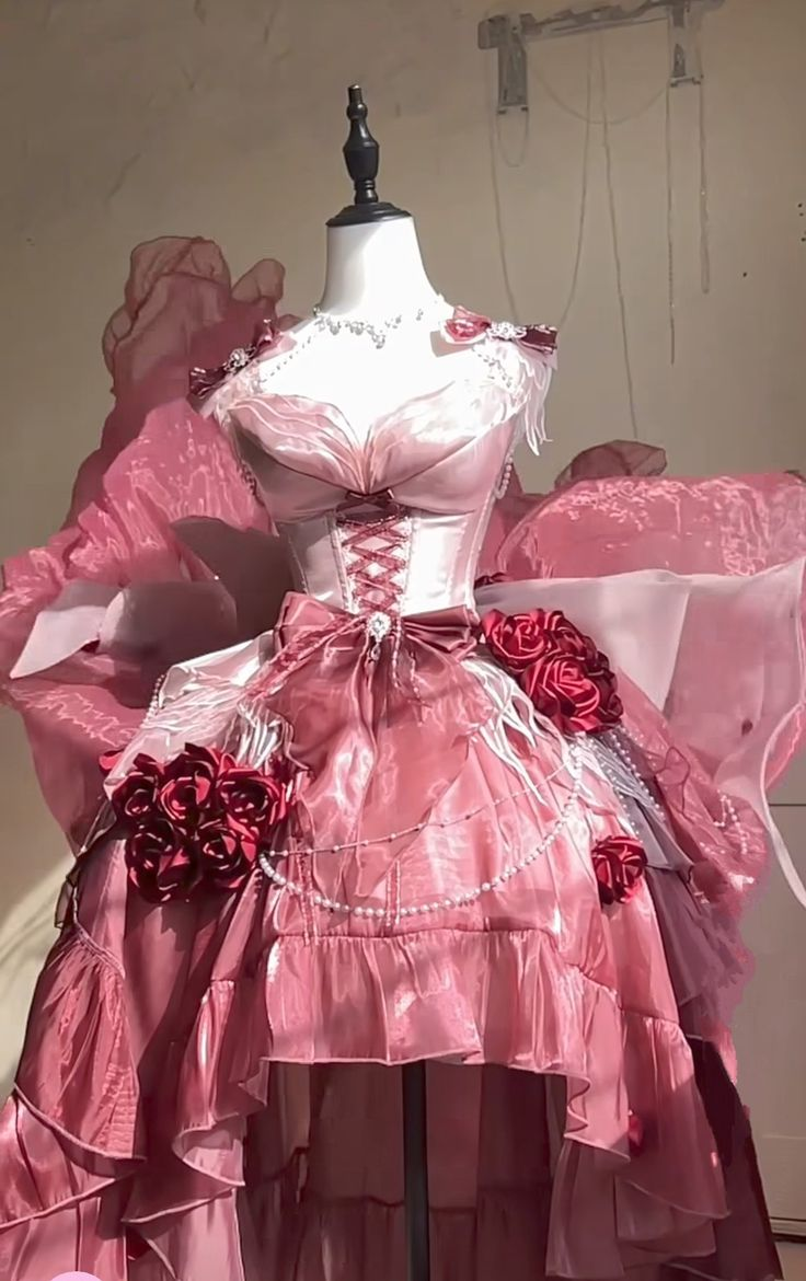 Beautiful Rose Pink Chiffon Ruffle Short Party Dress Formal Homecoming Dress Birthday Outfits - View 3 | FashionDia