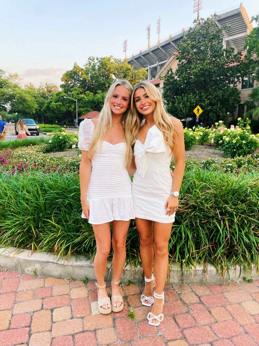 Lovely White Homecoming Dress White Graduation Dress (ZD12272)