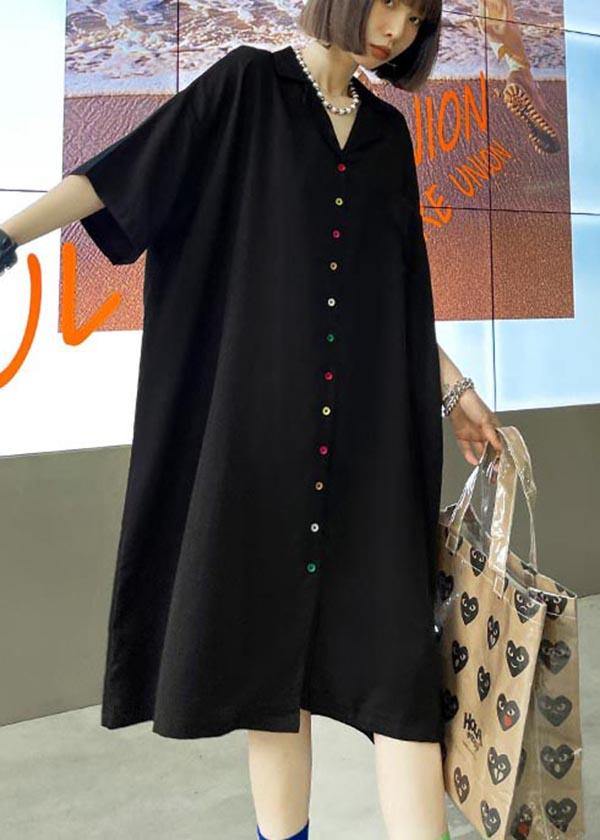 Unique Black Pockets Peter Pan Collar Summer Dress