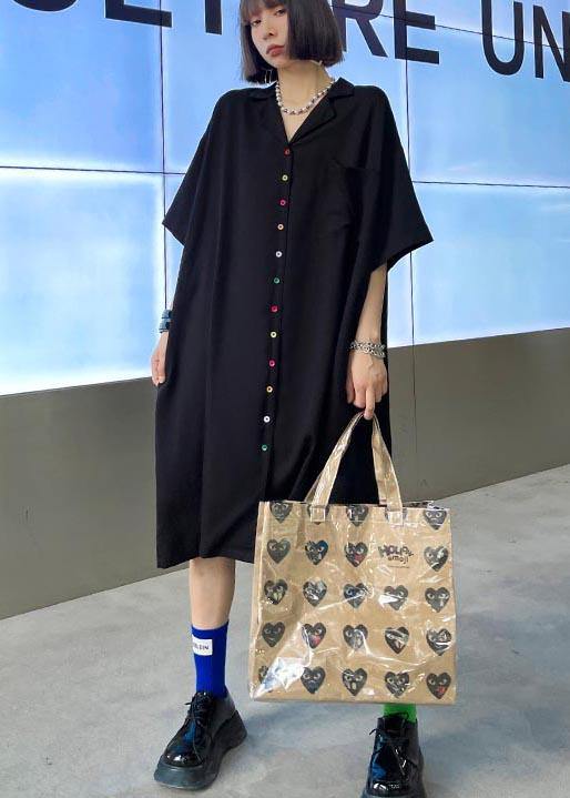 Unique Black Pockets Peter Pan Collar Summer Dress