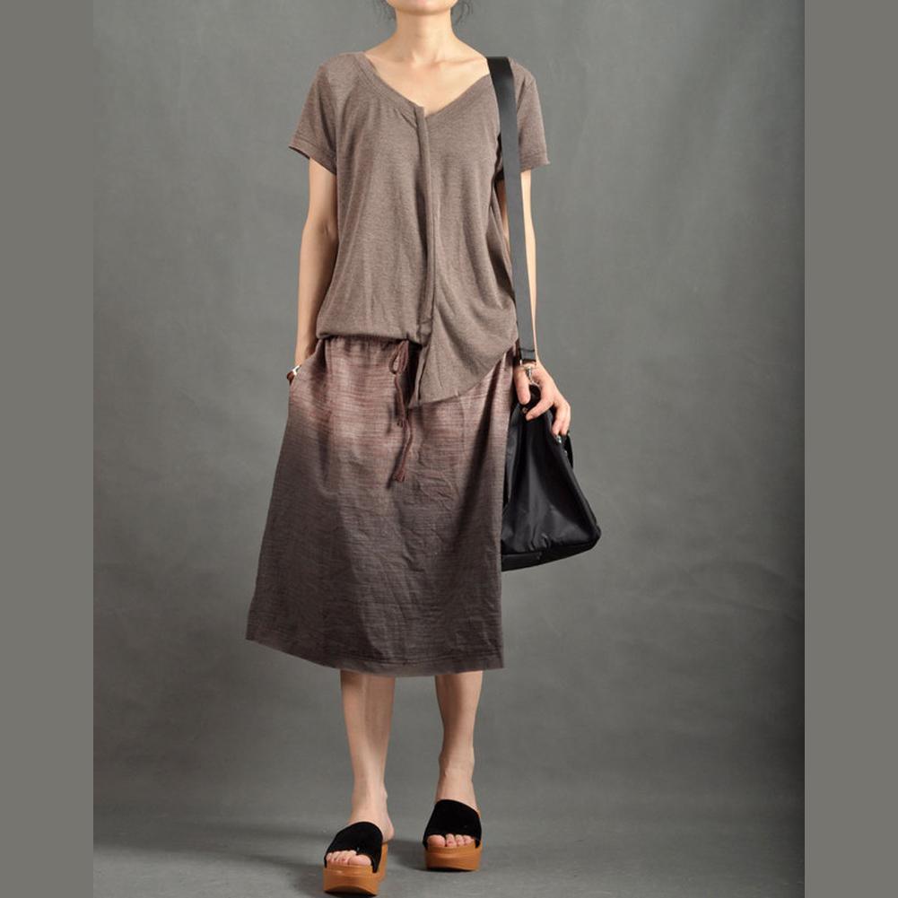 Unique Gradient brown sundress maxi dresses