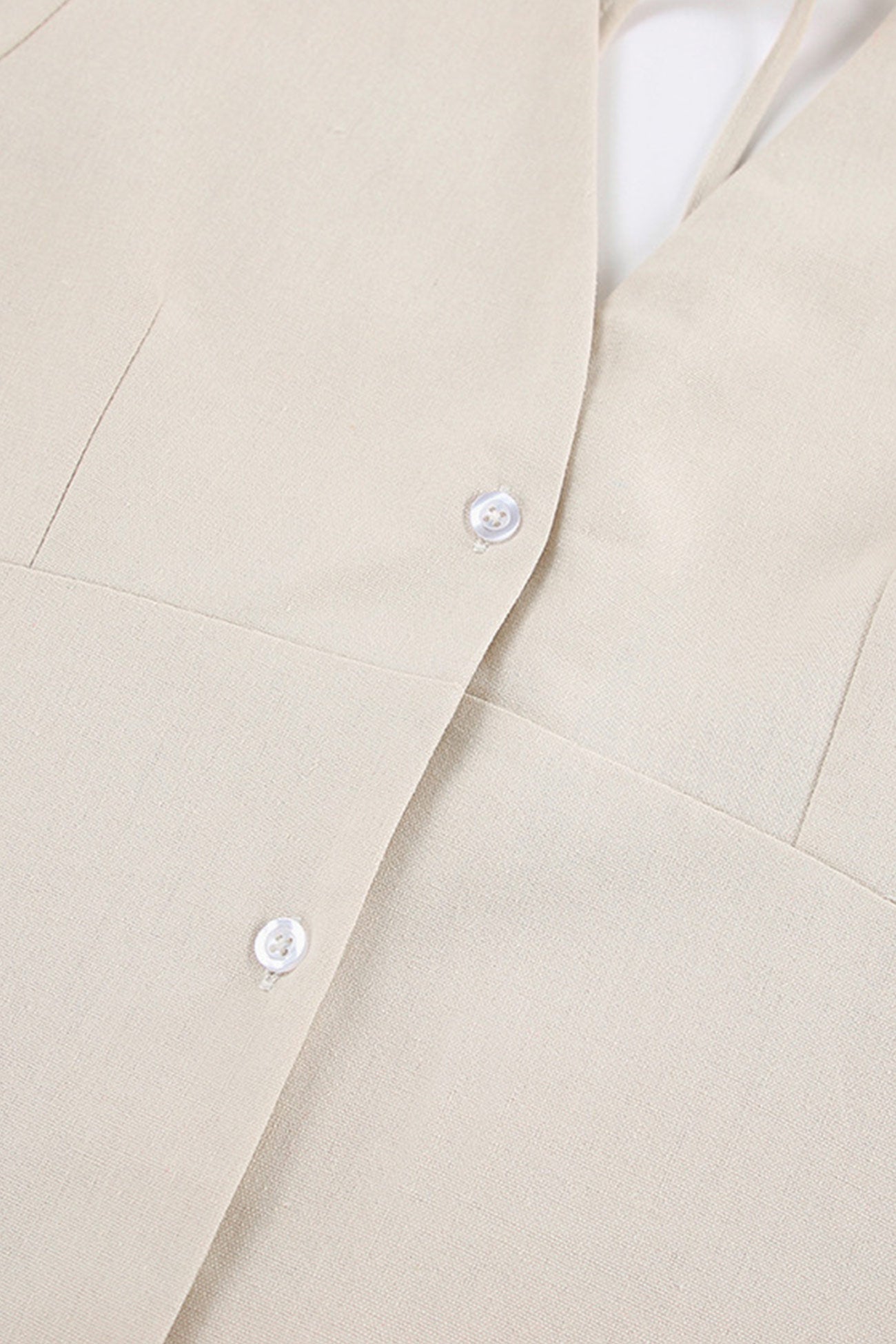V Neck Single breasted Cotton Linen A line Dress