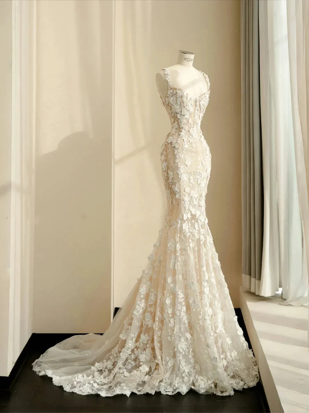 Classy Tulle Lace Appliques Mermaid Prom Evening Dress,Long Wedding Dress Y8681 by simplepromdress