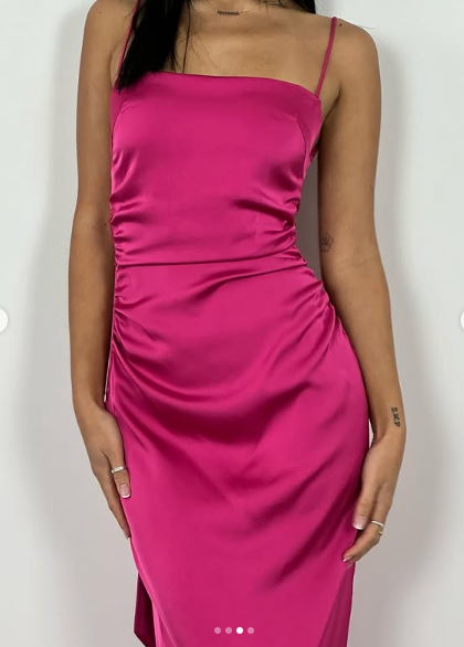 Hot Pink Sexy Sheath Long Prom Dress Backless Evening Gown Y7894 - View 2 | VelvetHem