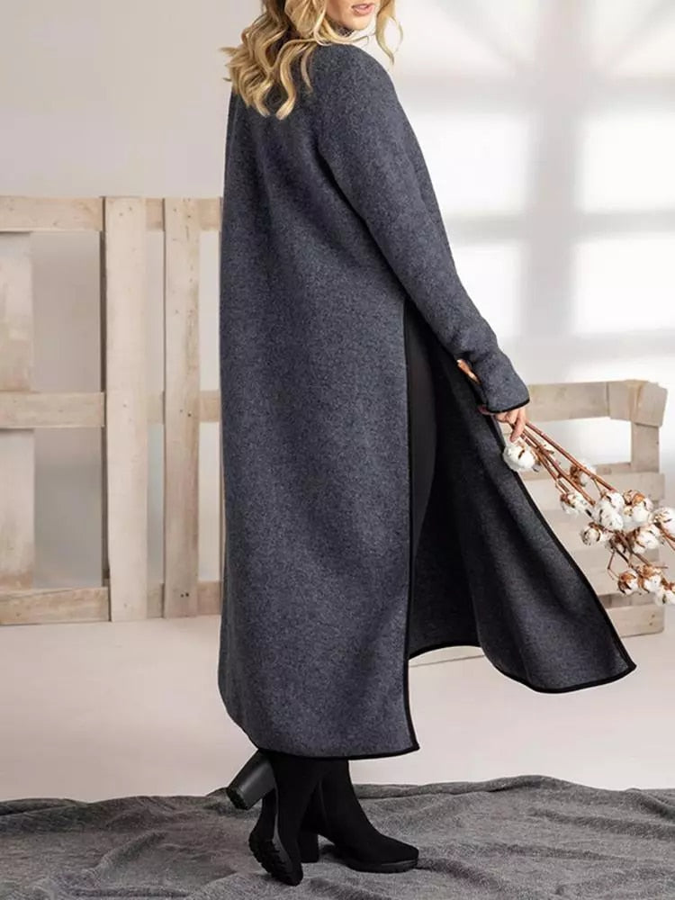 Effortless Silvia Long Split Midi Dress in Loose Fit Designer Edit
