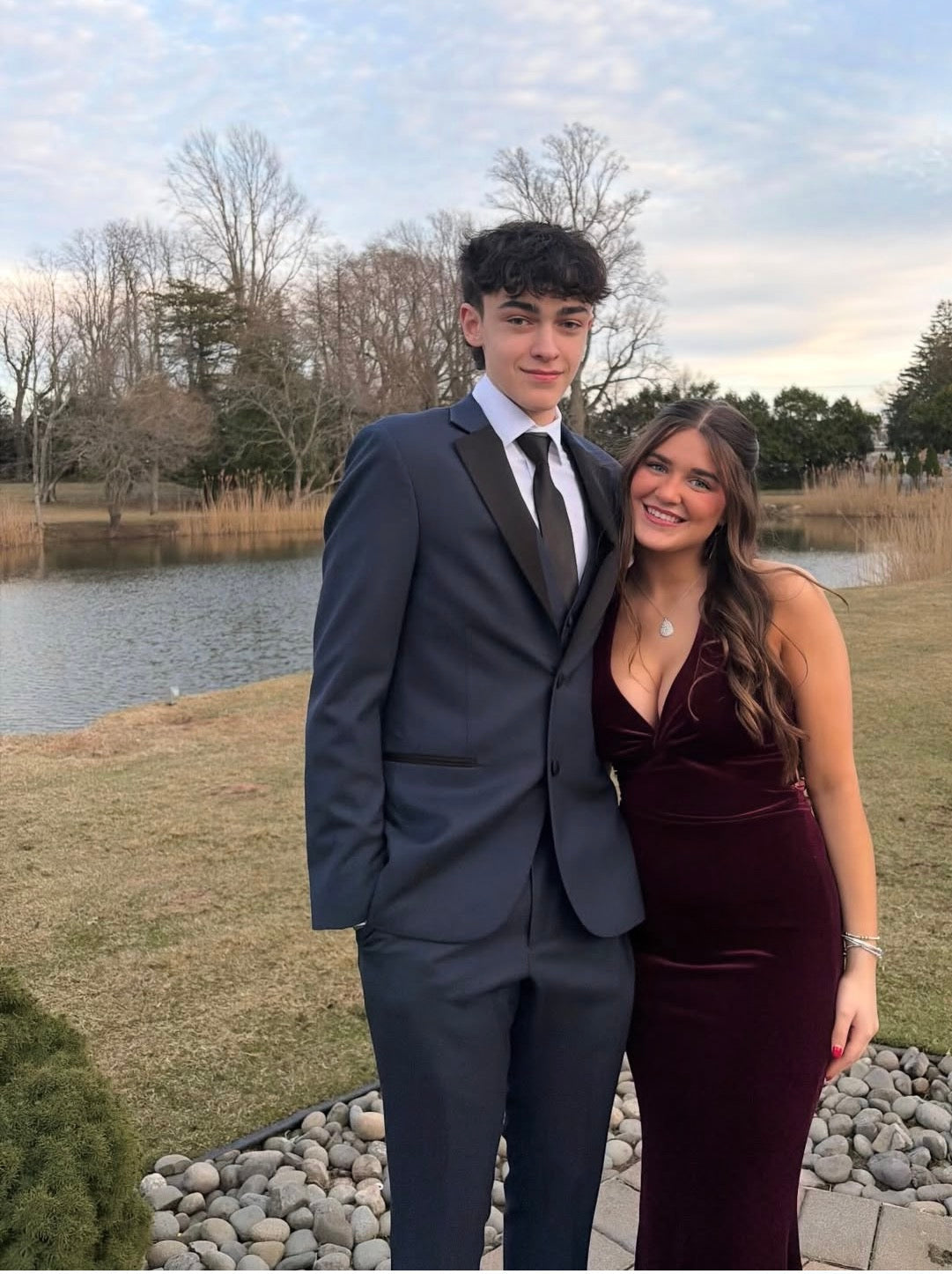V-Neck Burgundy Velvet Prom Dress Open Back Evening Dress