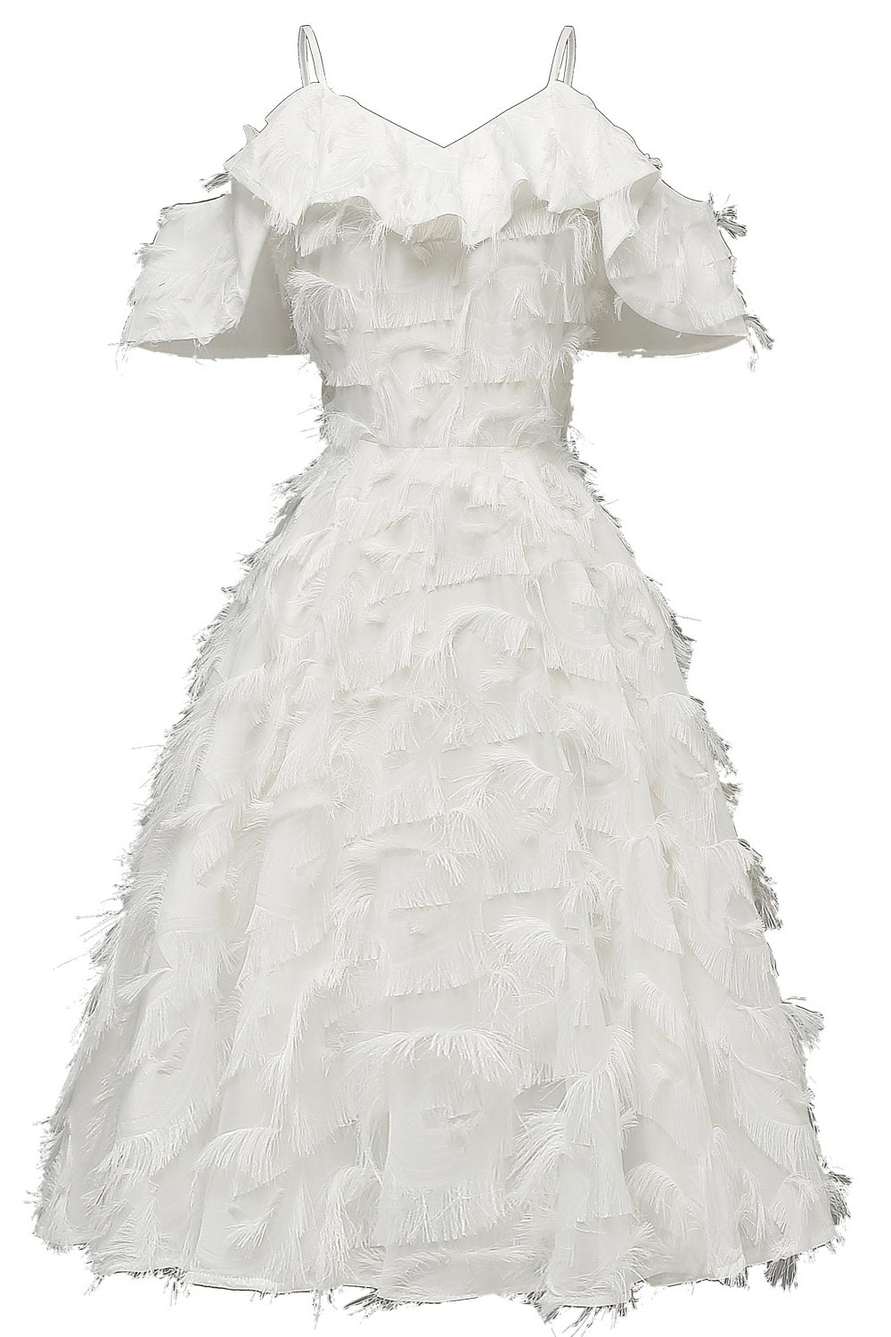 Pink Vintage Ruffle Trim Tasseled Homecoming Dress - Fashionpara