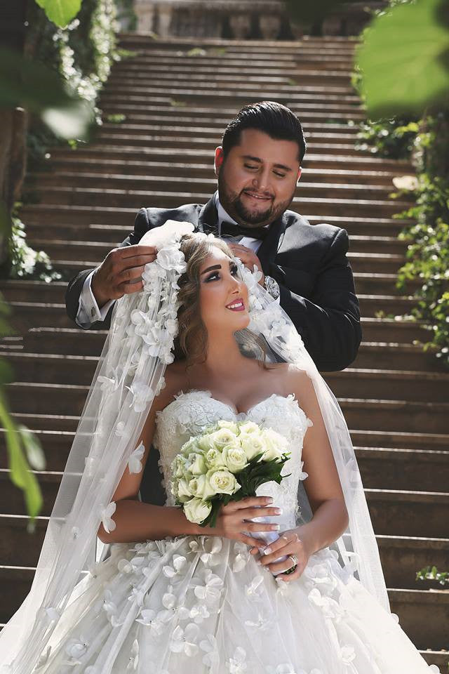 Vintage Sweetheart Tulle Ball Gown Wedding Dress with Flowers Lace Custom Made  Bridal Gowns