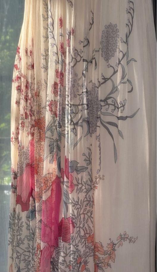 Pretty Halter V-Neck Chiffon Print Floral Backless Long Prom Dress Evening Gown - View 2 | FashionDia