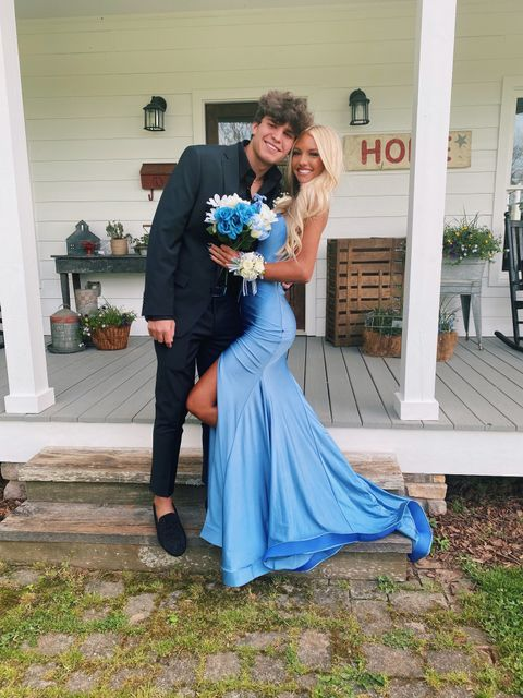 Elegant Blue Mermaid Prom Dress,Blue Evening Dress