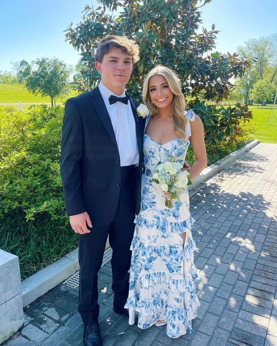 Blue Print Sexy Prom Dress Long Evening Dress Prom Dresses Y7411 - View 2 | VelvetHem