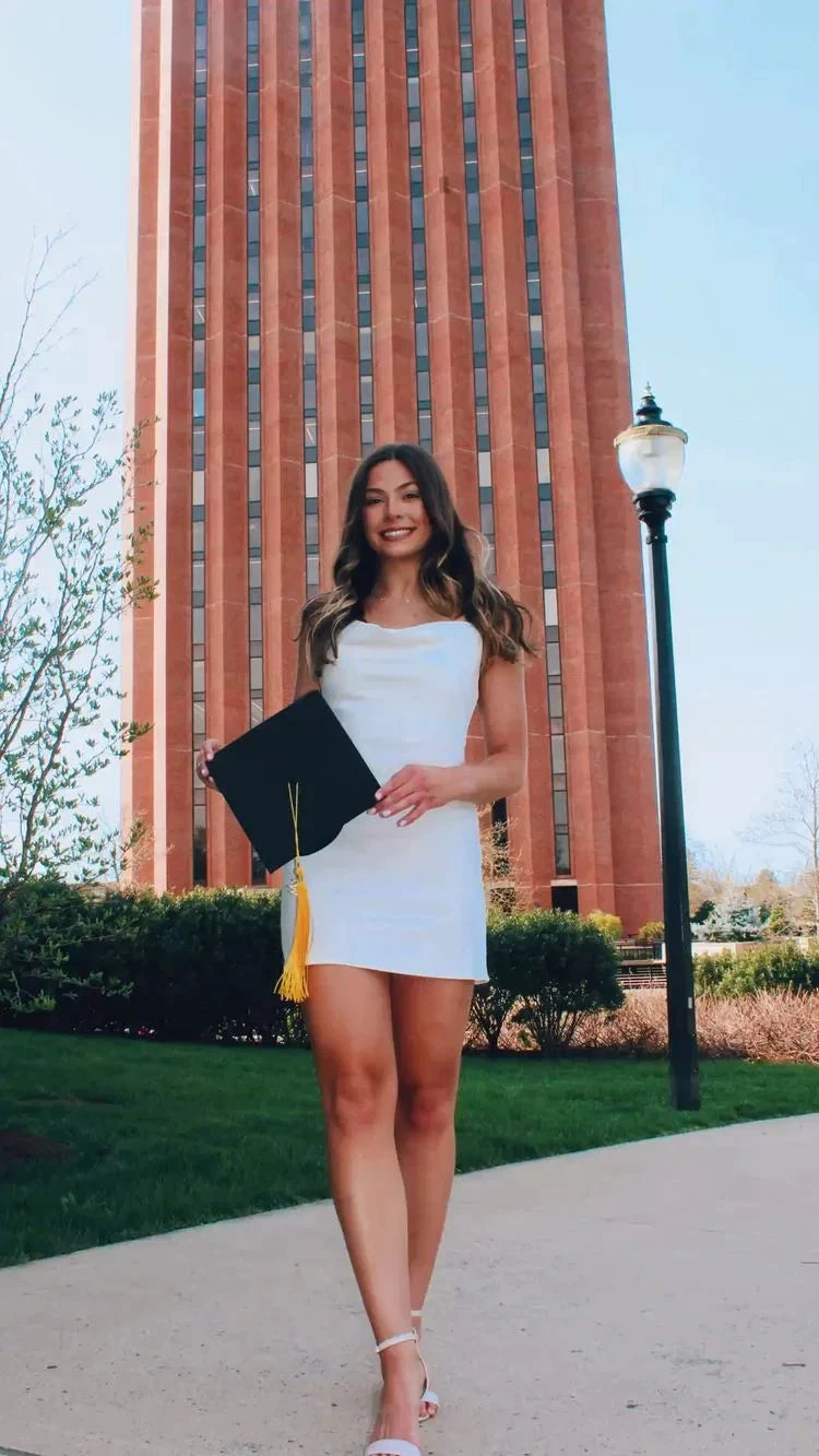 Cute White Graduation Dress White Homecoming Dress (ZD12792)