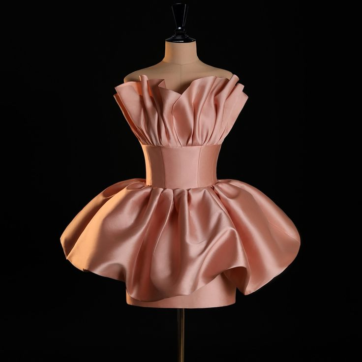 Beautiful Pink Strapless Pleated Homecoming Dress Birthday Dress - FashionDia