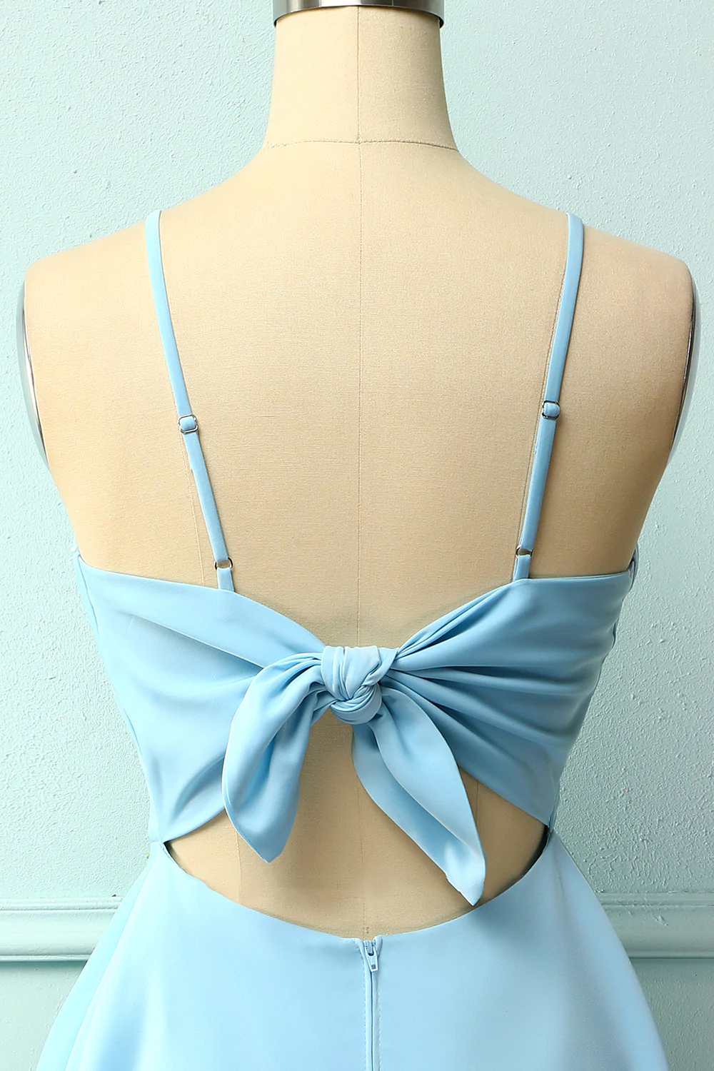 Blue Open Back Cocktail Dress， Short Homecoming Dress C1082