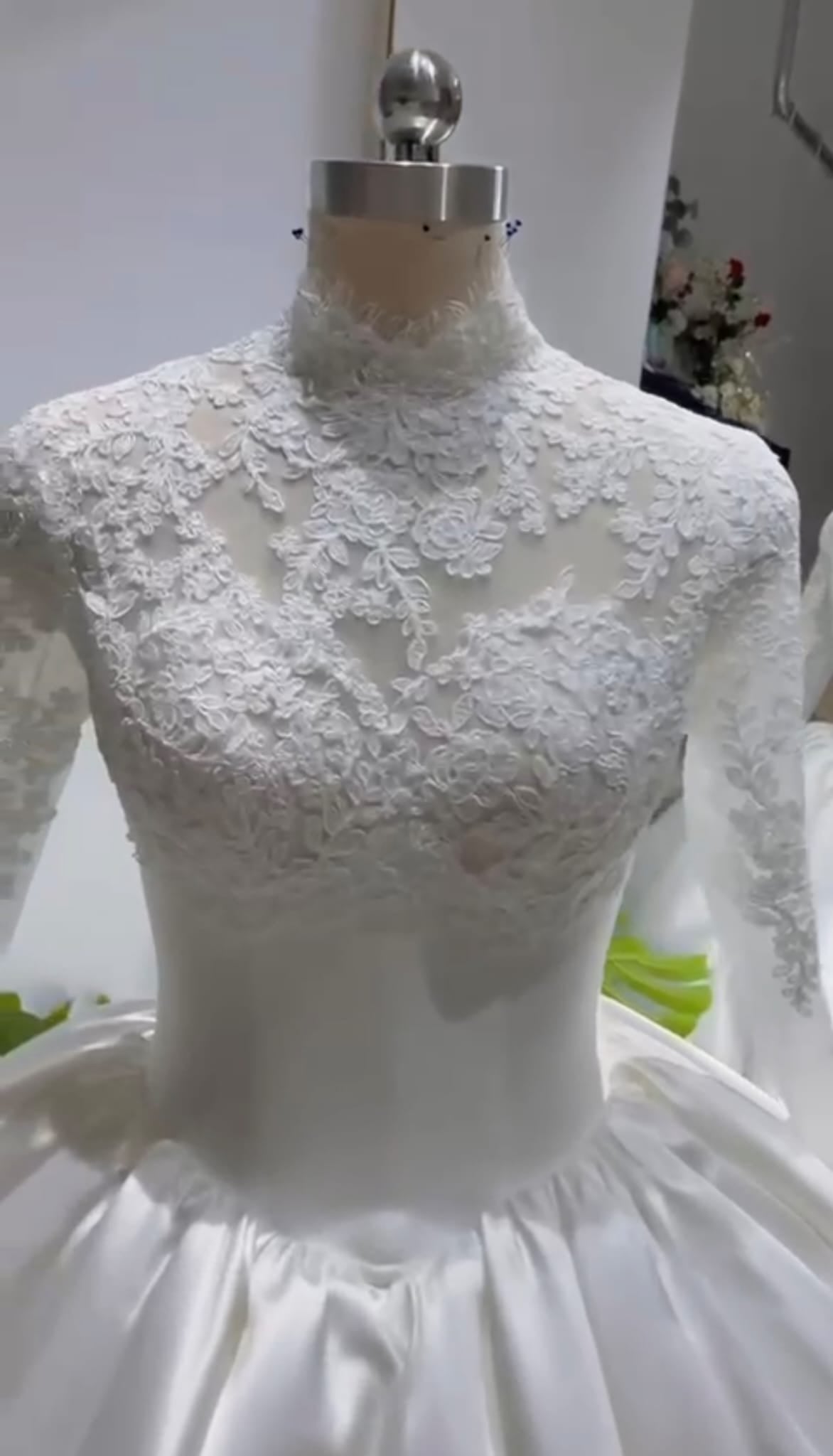 Muslim Princess Wedding Dress High Neck Long Sleeve With Lace Ball Gowns Hijab Bridal Dress Elegant Vestidos De Novia