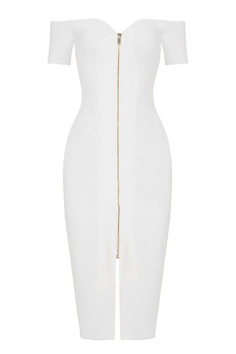 Yellow Sexy Bandage Slit Prom Dress With Short Sleeves - Fashionpara